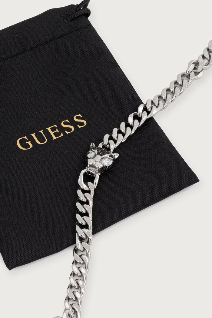 Akcesoria Guess Bransoletka męska GUESS PANTHER JUMB06.086JW srebrny