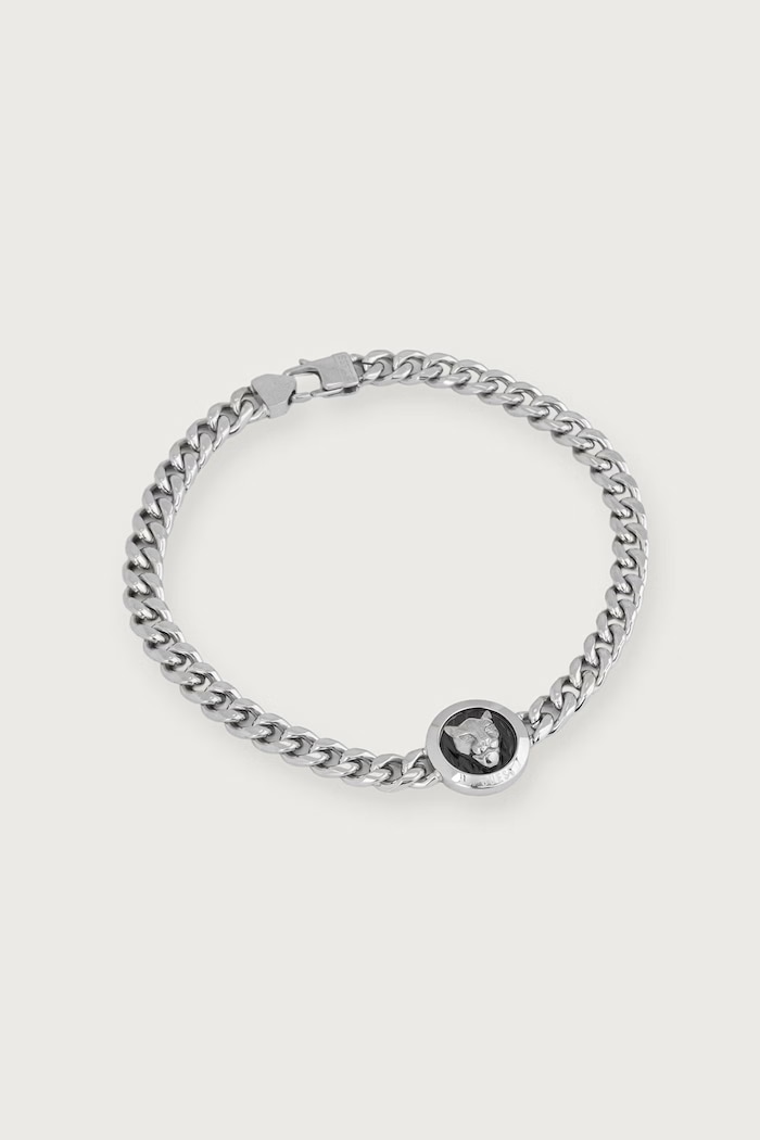 Guess Bransoletka męska GUESS PANTHER srebrny JUMB06.083JW