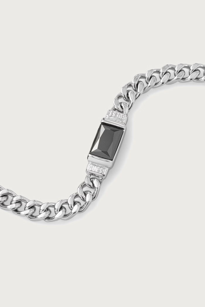 Guess Bransoletka męska ze stali nierdzewnej BARRIO JUMB06.067JW srebrny AW26