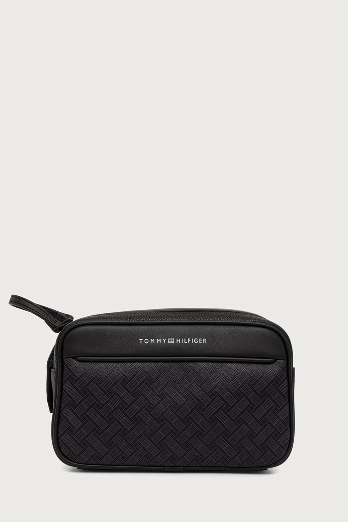 Tommy Hilfiger Kosmetyczka z imitacji skóry czarny AM0AM14828