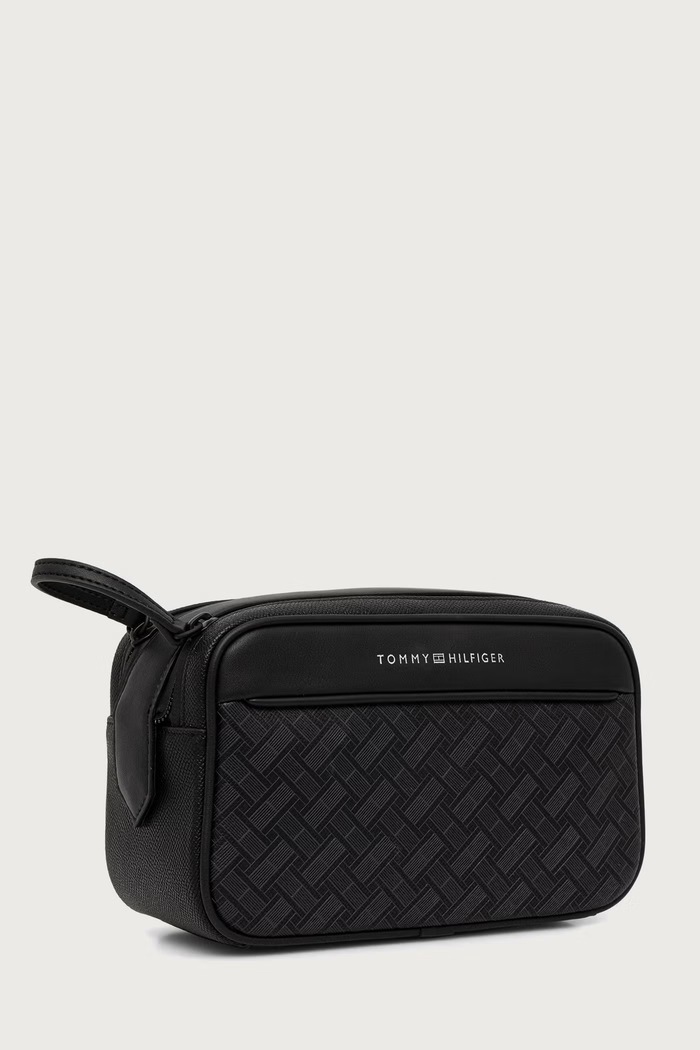 Tommy Hilfiger Kosmetyczka z imitacji skóry AM0AM14828 czarny AW26
