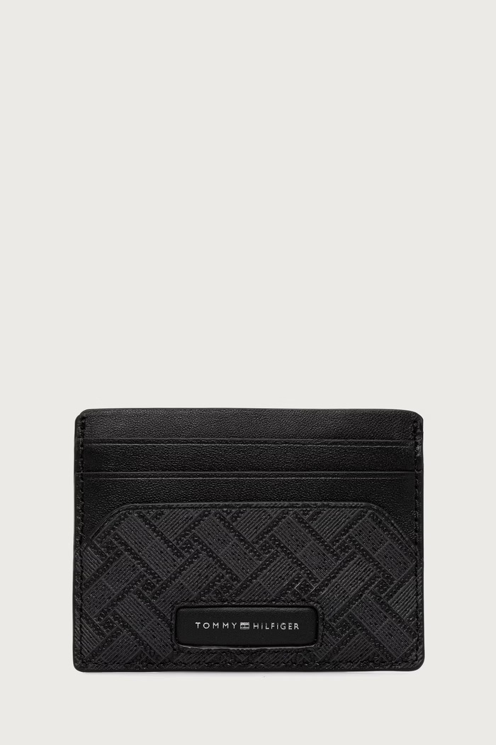 Zestaw portfel i etui na karty męski skórzany Tommy Hilfiger AM0AM14806 czarny