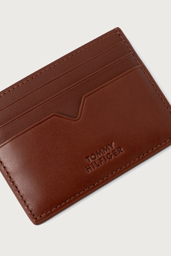 Doplňky Tommy Hilfiger Pouzdro na karty a klíčenka pánské kožené AM0AM14804 hnědá