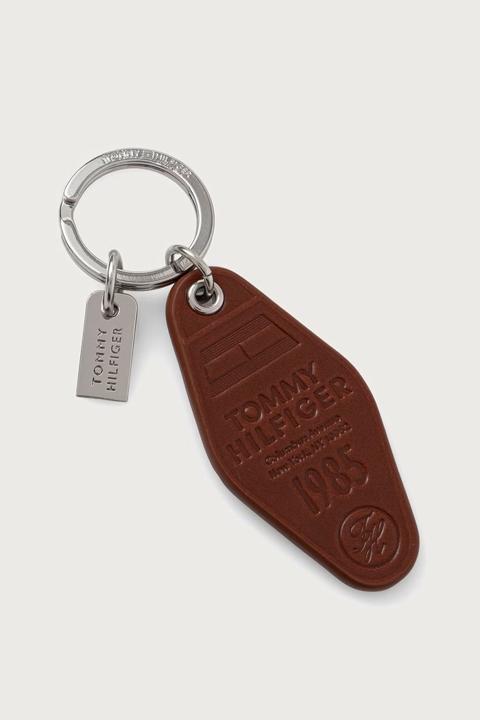 Pouzdro na karty a klíčenka pánské kožené Tommy Hilfiger AM0AM14804 hnědá