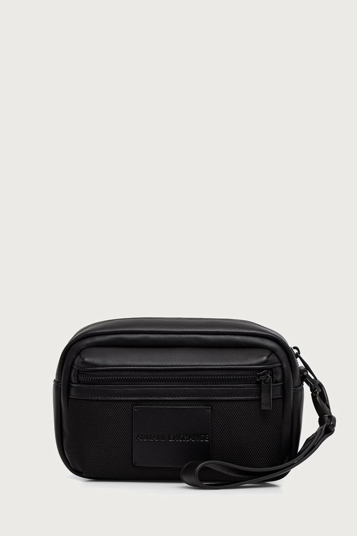 Armani Exchange kozmetička torbica za muškarce od imitacije kože crna XM003155.AF26655