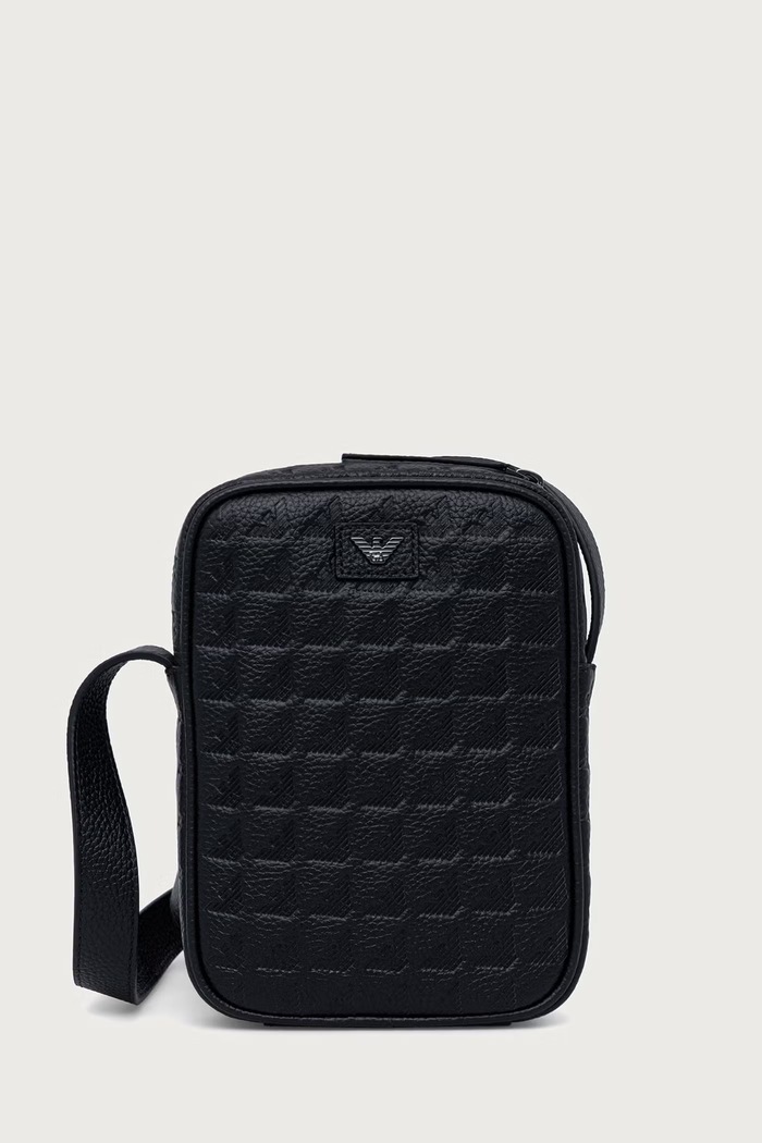 Emporio Armani Saszetka męska skórzana czarny EM001737.AF14774