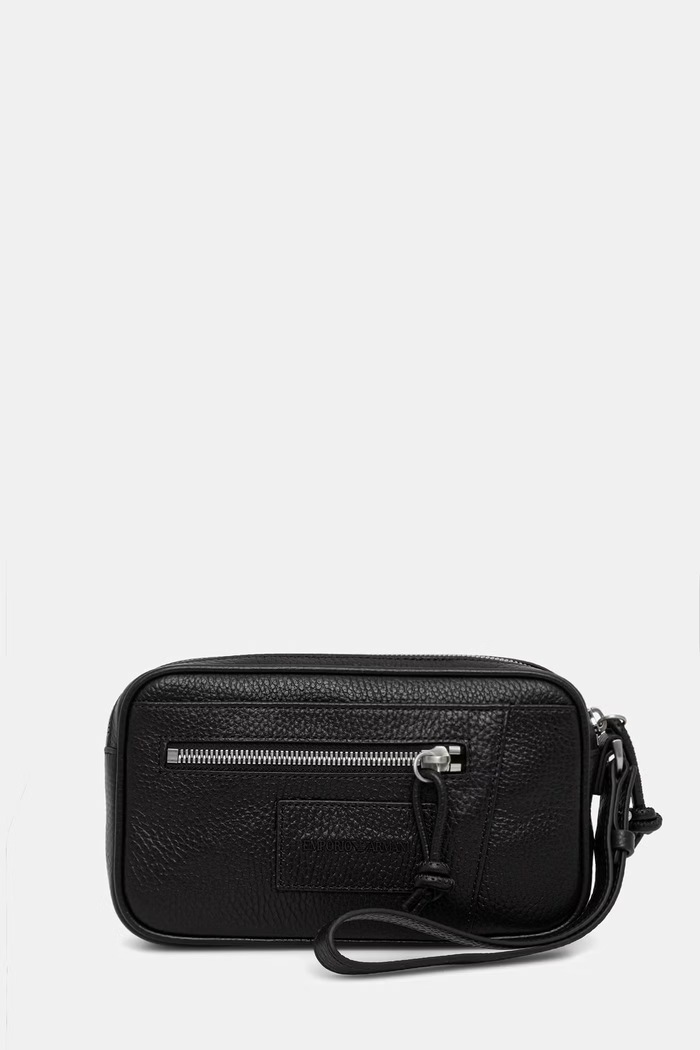 Emporio Armani kosmetyczka męska skórzana czarny EM000955.AF13396