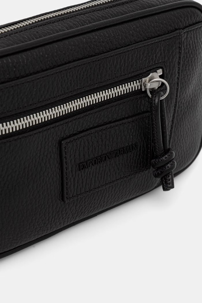 Emporio Armani kosmetyczka męska skórzana czarny EM000955.AF13396