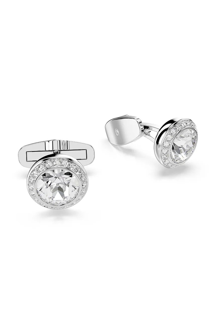 Swarovski μανικετόκουμπα ανδρικό μεταλλικό με κρύσταλλο Swarovski UNA 5761046 ασημί AW26