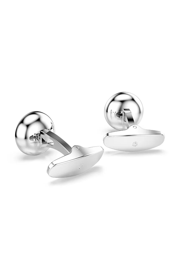 Αξεσουάρ Swarovski μανικετόκουμπα ανδρικό μεταλλικό με κρύσταλλο Swarovski UNA 5761046 ασημί