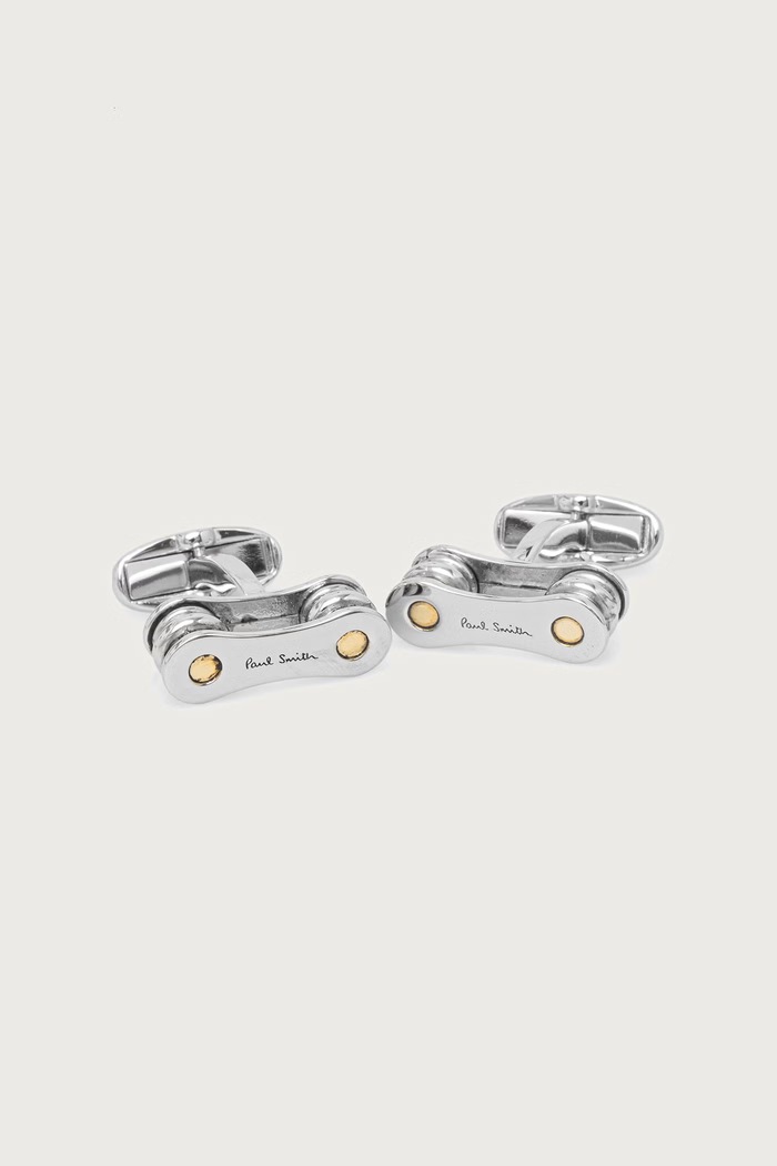 Paul Smith Spinki do mankietów męskie metalowe srebrny M1A.CUFF.WCYCLE
