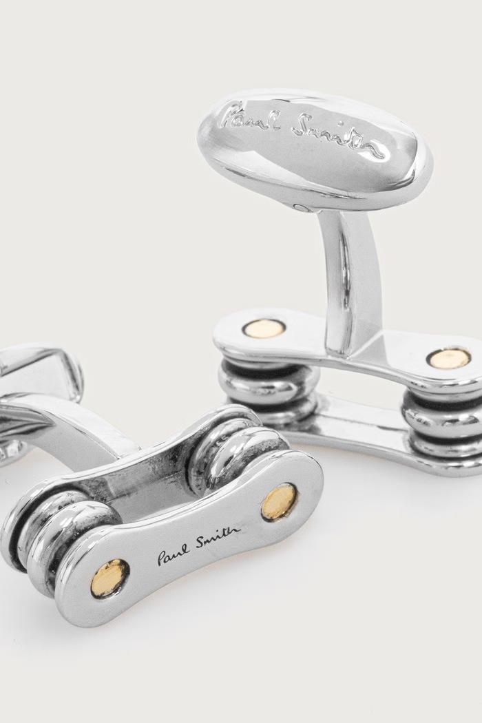 Paul Smith Spinki do mankietów męskie metalowe M1A.CUFF.WCYCLE srebrny AW26