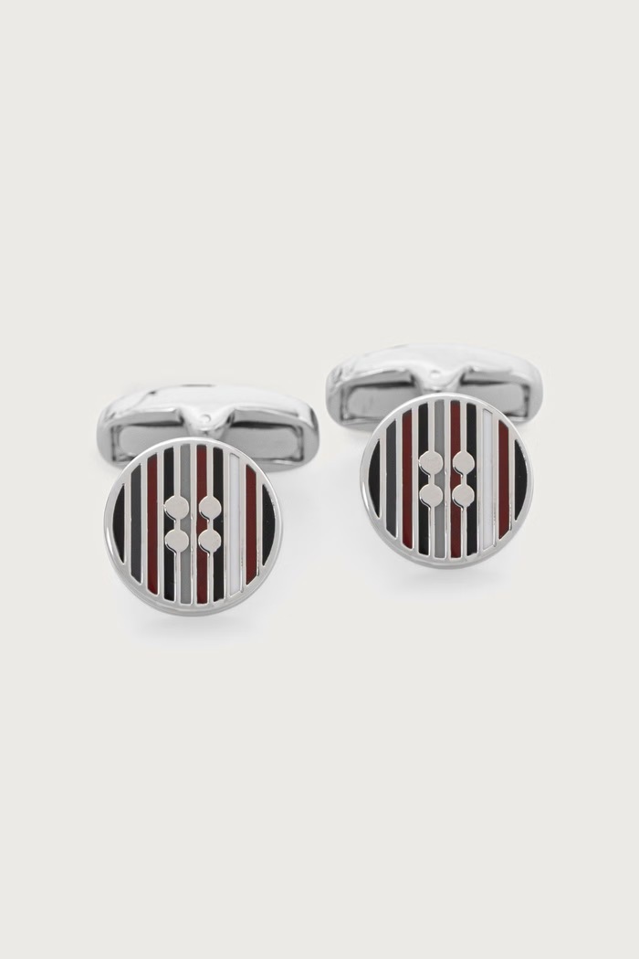 Paul Smith Spinki do mankietów męskie metalowe srebrny M1A.CUFF.MUBUTT
