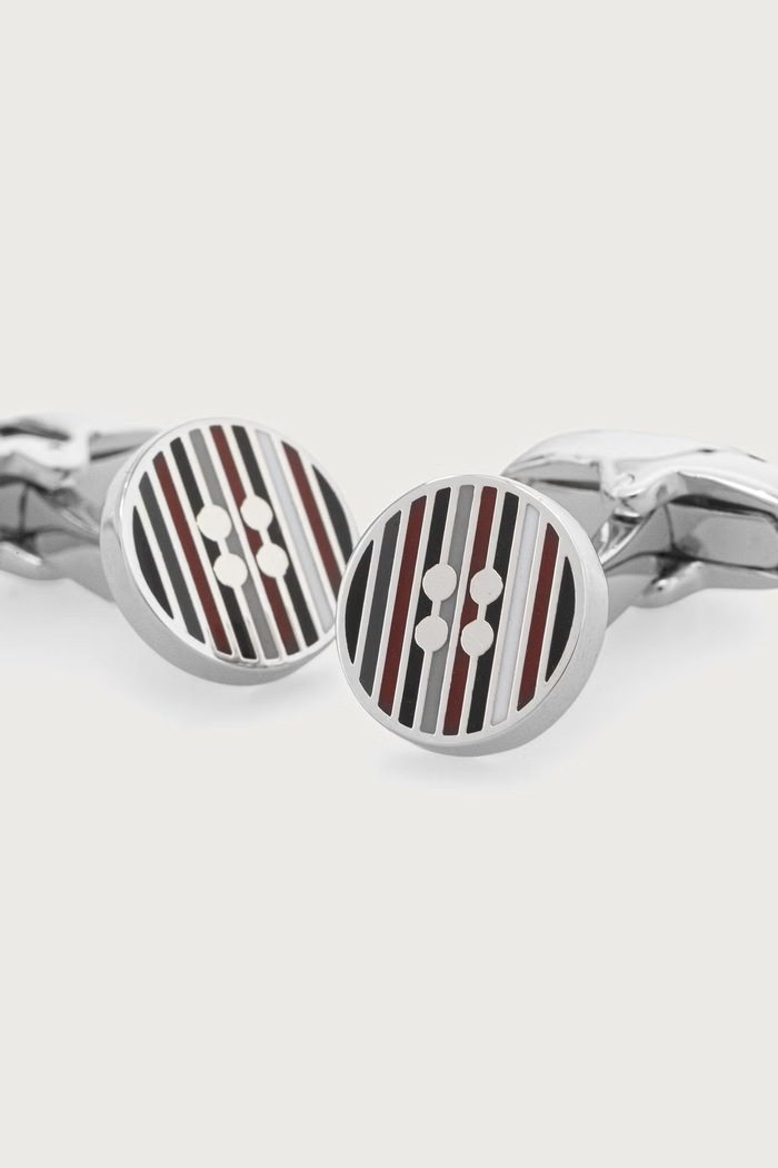 Paul Smith Spinki do mankietów męskie metalowe M1A.CUFF.MUBUTT srebrny AW26