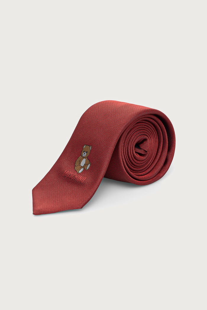 Moschino Krawat męski jedwabny czerwony M5916.55061