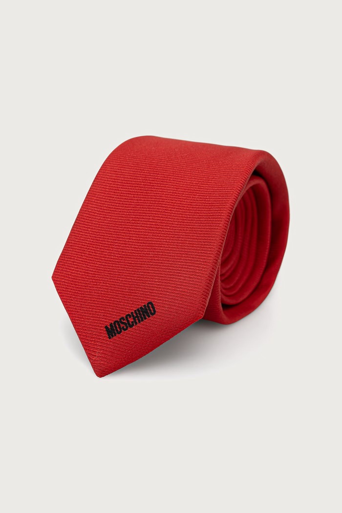 Moschino Krawat męski jedwabny czerwony M5913.55060