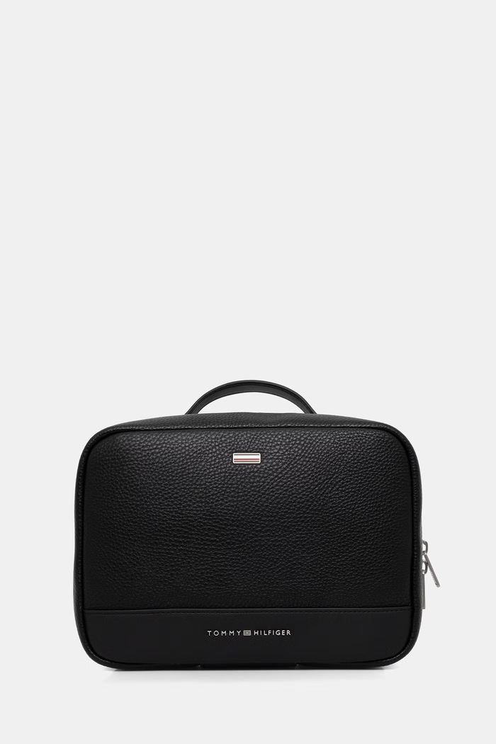 Tommy Hilfiger kosmetyczka męska z imitacji skóry czarny AM0AM14550