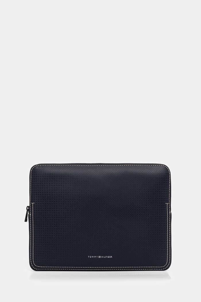 Tommy Hilfiger θήκη για λάπτοπ ανδρική από απομίμηση δέρματος σκούρο μπλε AM0AM14546