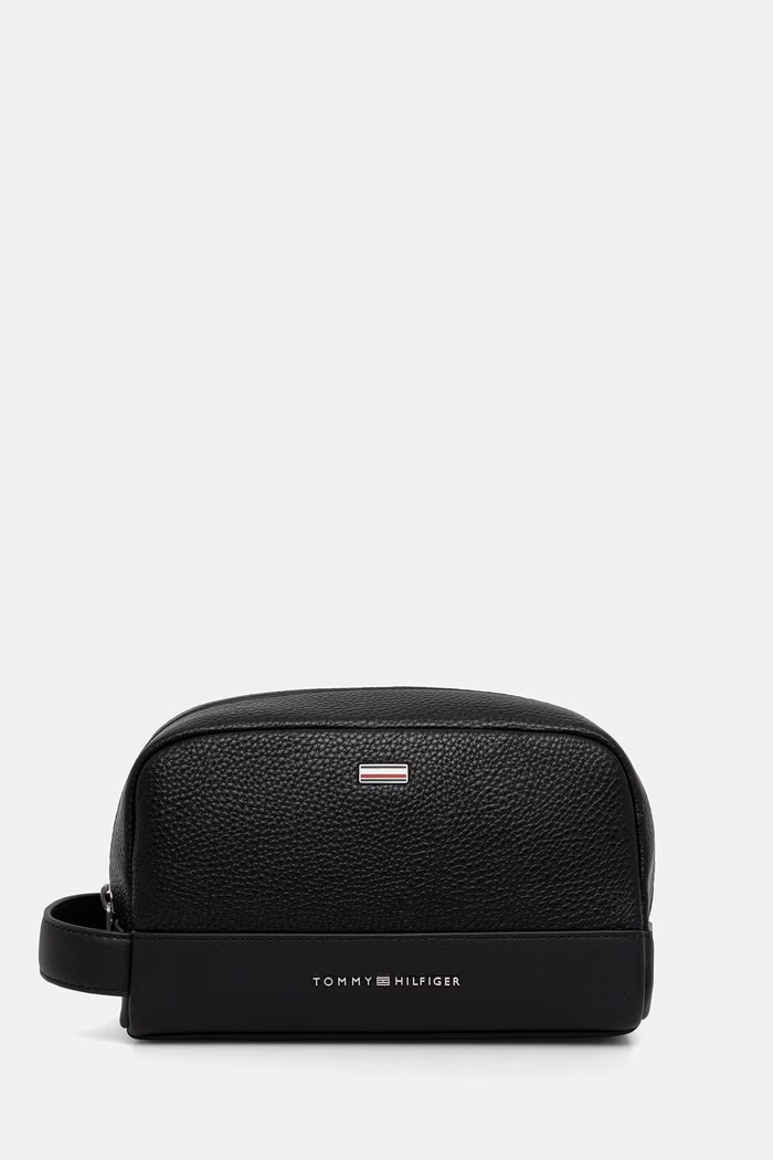 Tommy Hilfiger kozmetická taška dámska z imitácie kože čierna AM0AM14485