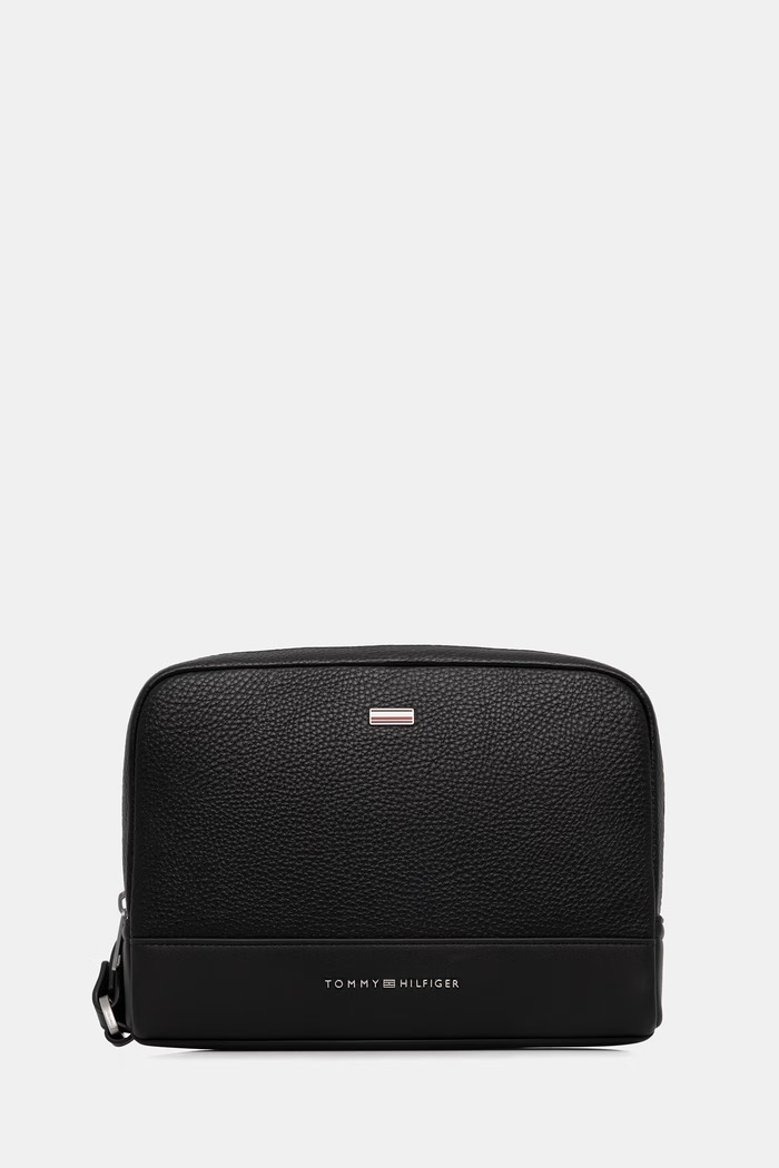 Tommy Hilfiger vrecko pánske z imitácie kože čierna AM0AM14484