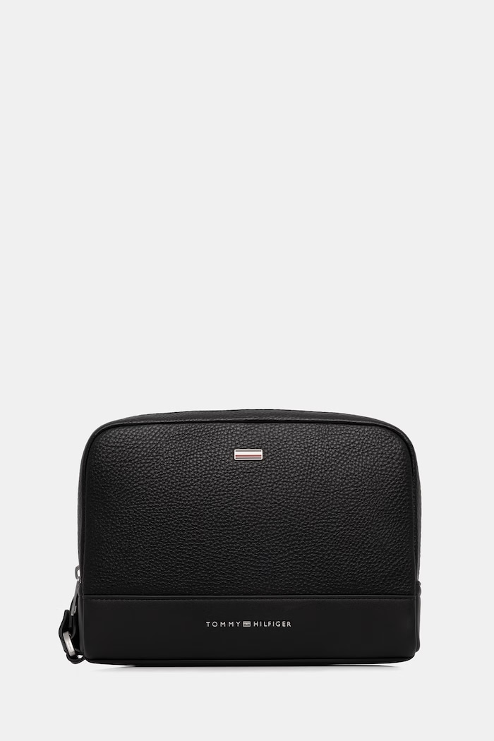 Tommy Hilfiger vrecko pánske z imitácie kože čierna AM0AM14484