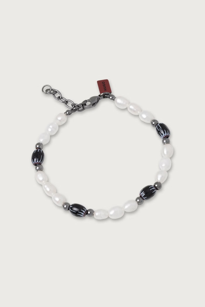 HUGO Bransoletka E-SHELLBEADS3-BRA biały 50566285