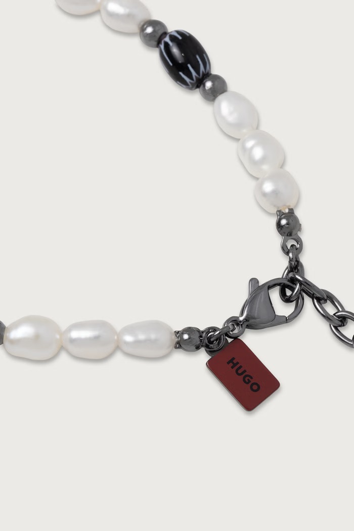 HUGO Bransoletka E-SHELLBEADS3-BRA 50566285 biały AW26