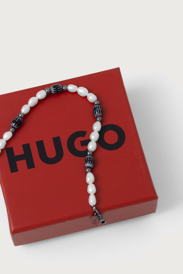 Akcesoria HUGO Bransoletka E-SHELLBEADS3-BRA 50566285 biały