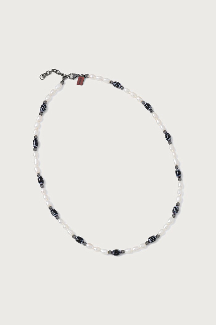 HUGO Naszyjnik męski E-SHELLBEADS3-NEC biały 50566276