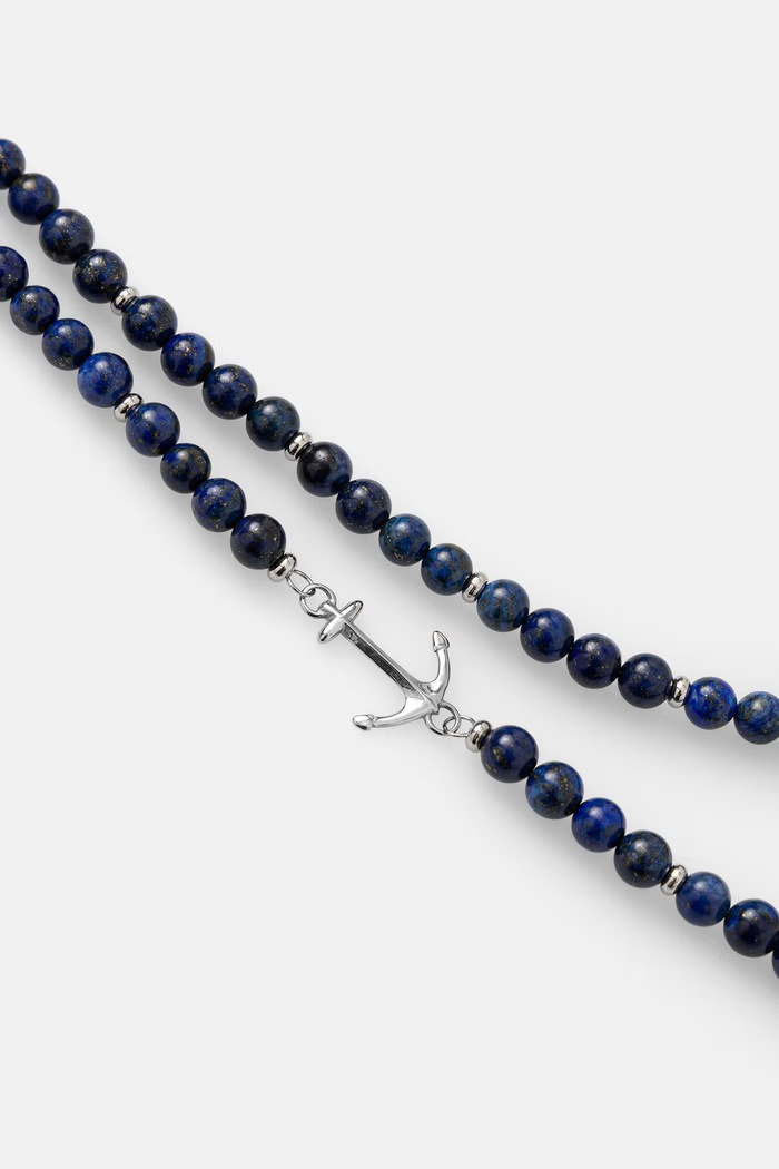 HUGO nyaklánc férfi lapis lazuli E-BEADS5-NEC 50566265 kék AW26