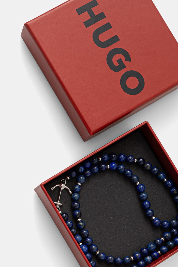Kiegészítők HUGO nyaklánc férfi lapis lazuli E-BEADS5-NEC 50566265 kék