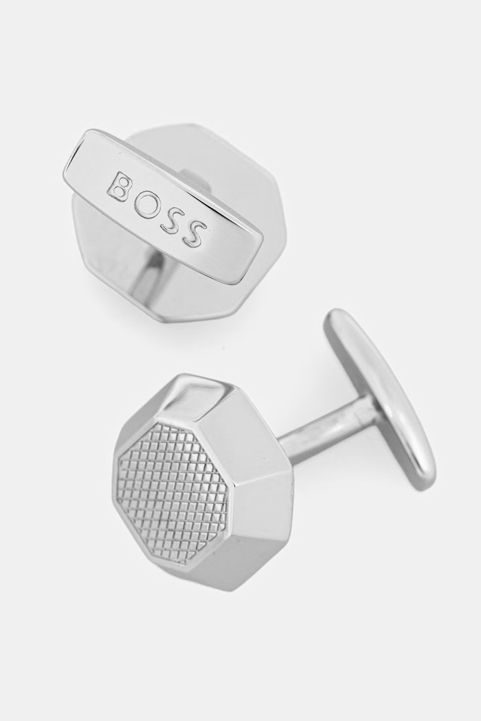 BOSS butoni de manșetă pentru bărbați de alamă B-METALOCT-CUF 50563126 argintiu AW26