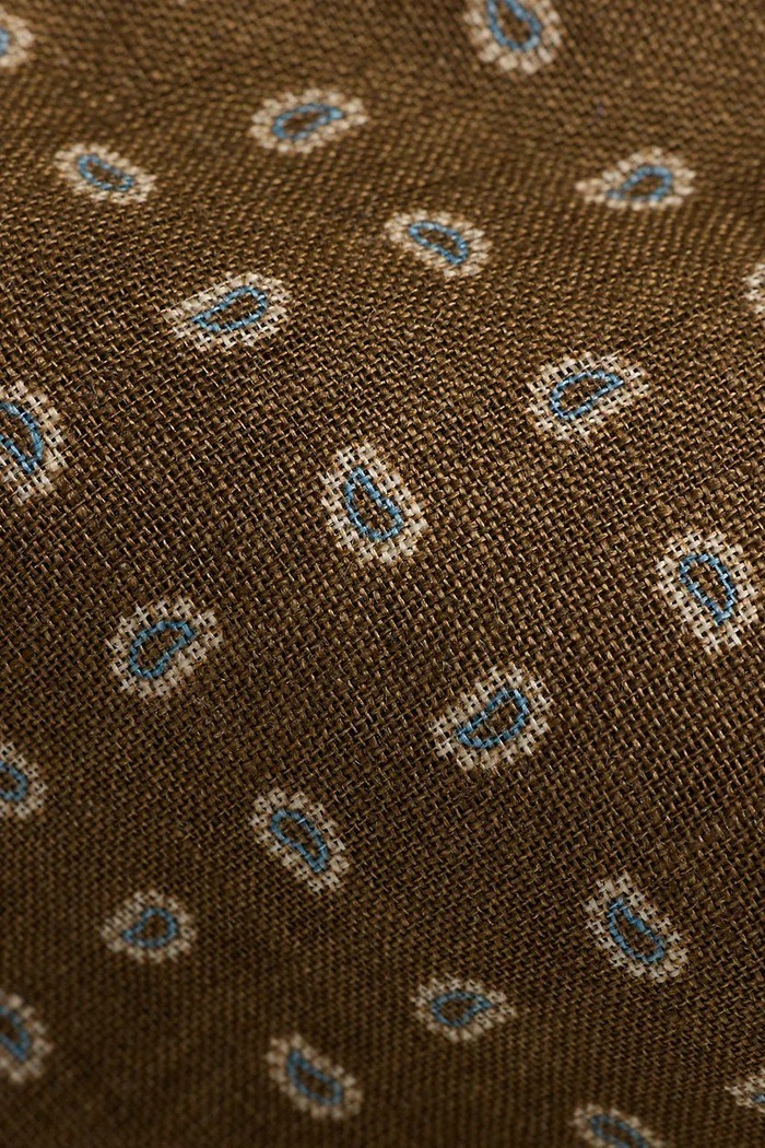 Akcesoria Polo Ralph Lauren krawat męski lniany 712B18795 brązowy