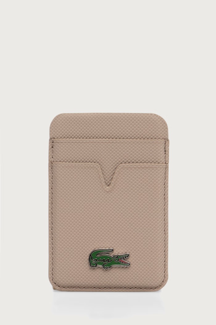 Lacoste Etui na karty z imitacji skóry beżowy LCWMSPLAT