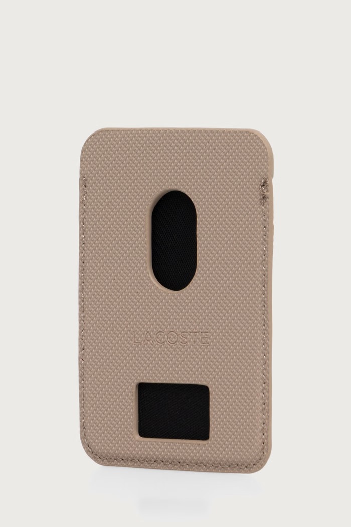 Lacoste Etui na karty z imitacji skóry LCWMSPLAT beżowy AW26