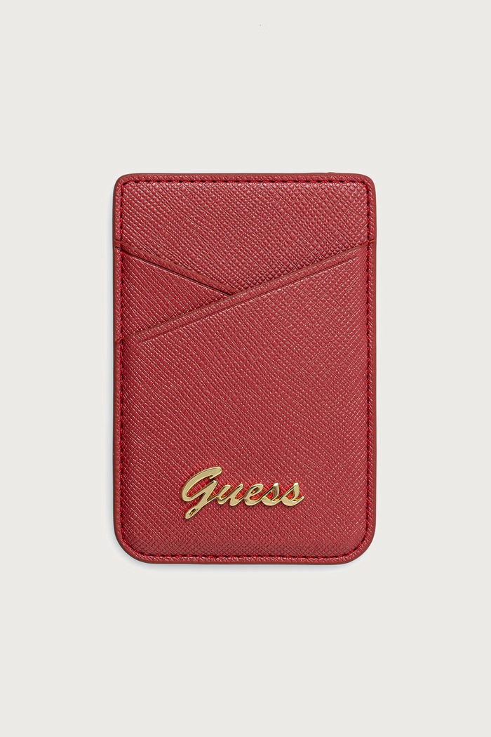 Guess Etui na karty z imitacji skóry czerwony GUWMSSASLRE