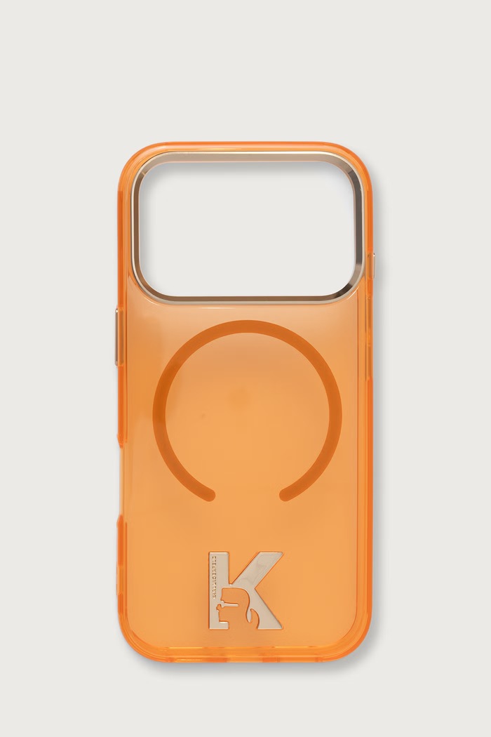Karl Lagerfeld Etui na telefon iPhone 17/18 Pro pomarańczowy KLHMP18L5HTMKHDO