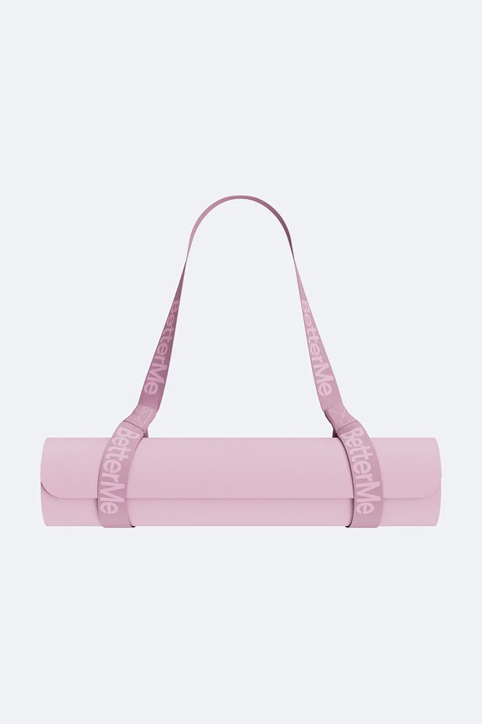 BetterMe Podložka na jógu Mat & Strap růžová SET00014