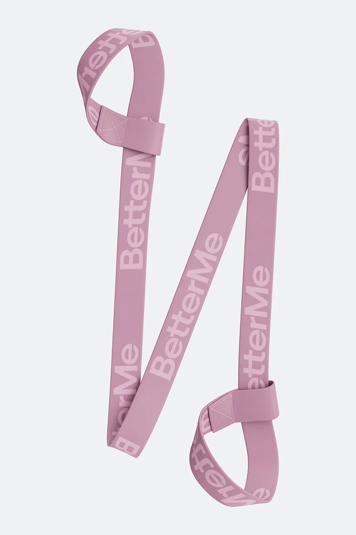 Doplňky BetterMe Podložka na jógu Mat & Strap SET00014 růžová