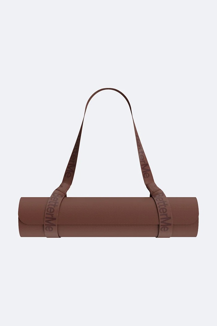 BetterMe Podložka na jógu Mat & Strap hnědá SET00014