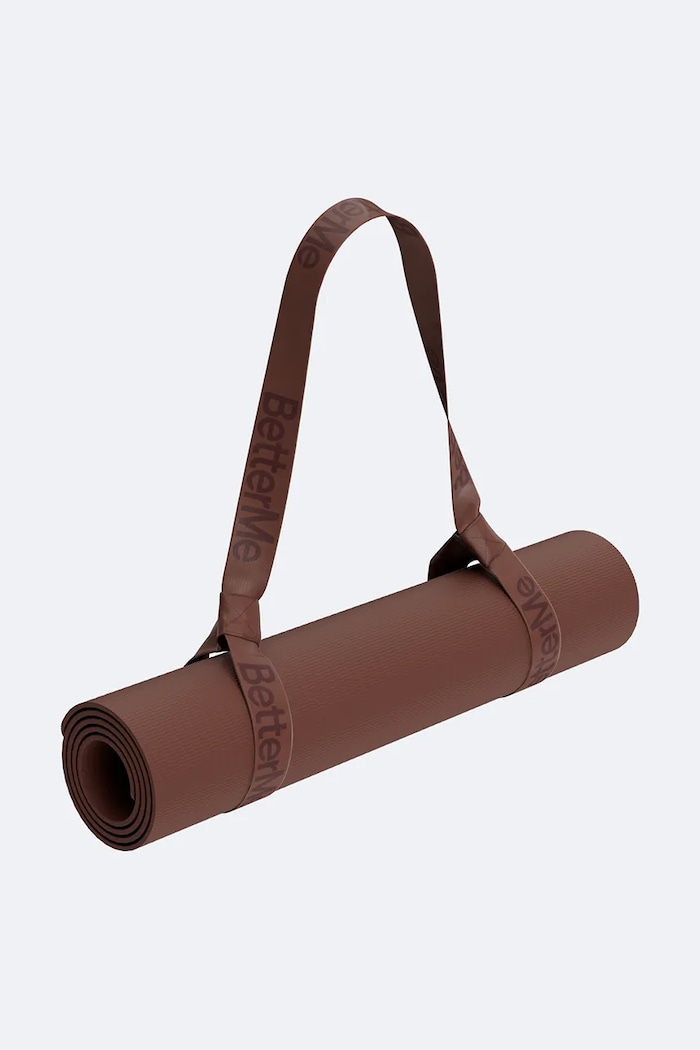 BetterMe Podložka na jógu Mat & Strap SET00014 hnědá AW26