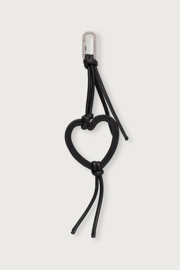 AllSaints Brelok skórzany HEART czarny W228XF