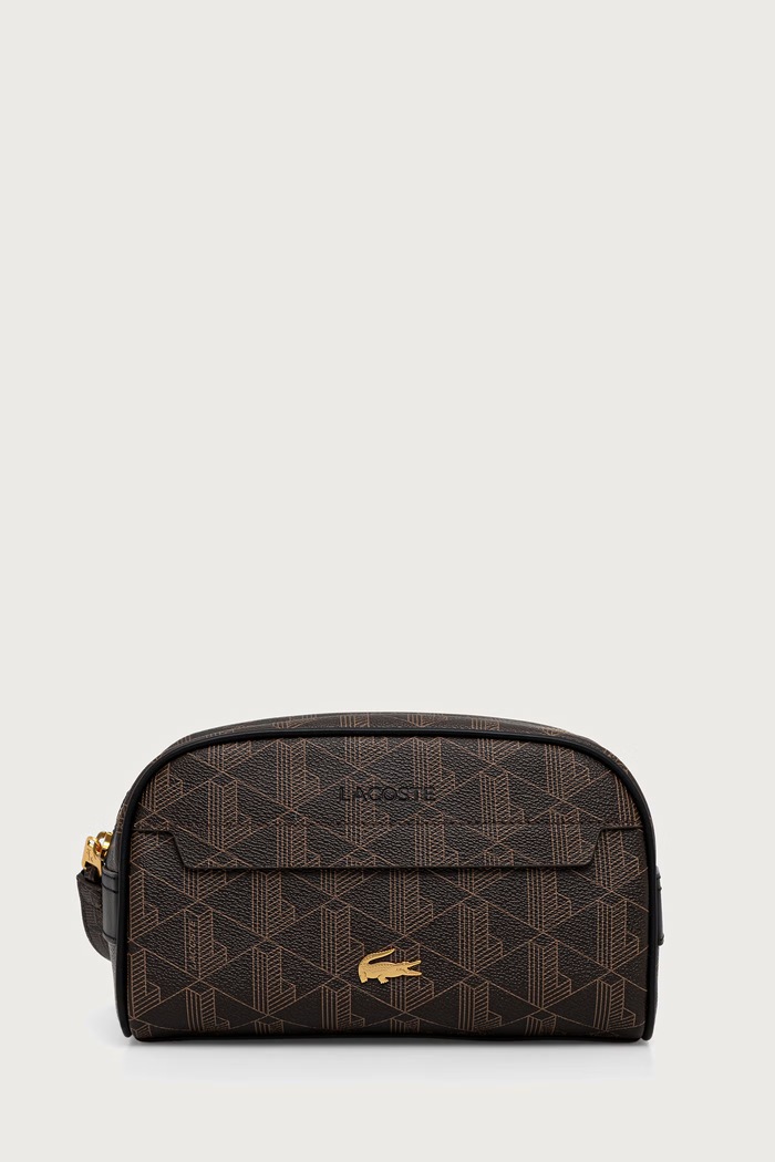 Lacoste kosmetyczka z imitacji skóry brązowy NU5418BG