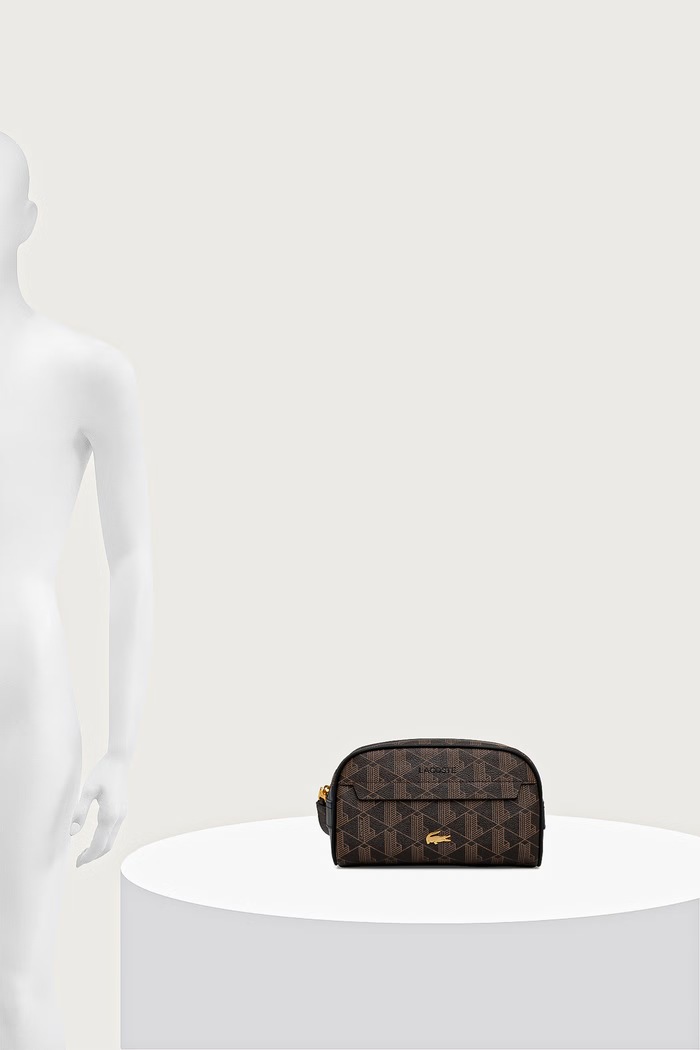 Lacoste kosmetyczka z imitacji skóry NU5418BG brązowy