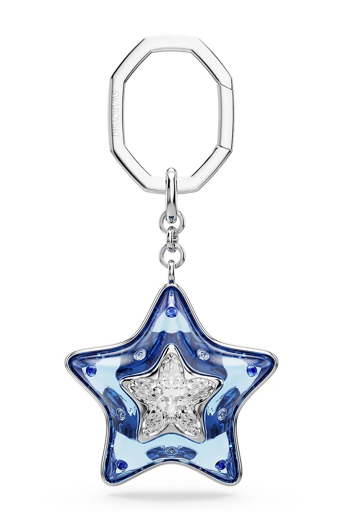 Swarovski Klíčenka z nerezové oceli SUBLIMA modrá 5763030