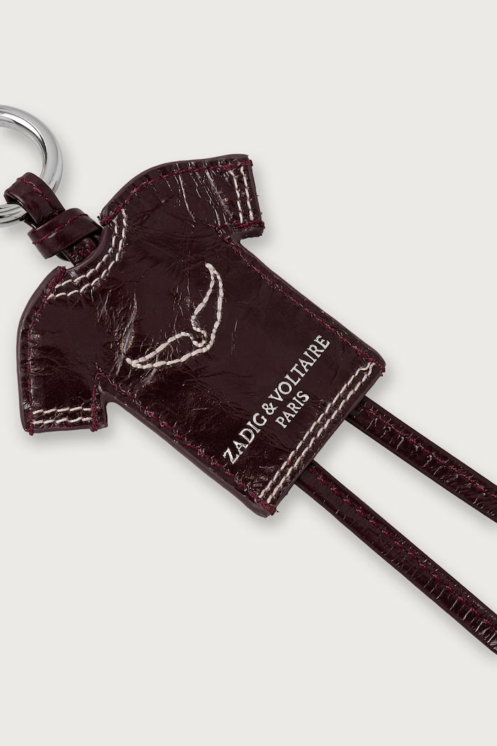 Zadig&Voltaire Klíčenka kůžená TEE LWOG02326 burgundské AW26