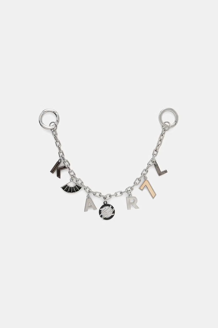 Karl Lagerfeld klíčenka kovová bez kamene K/AUTOGRAPH stříbrná B3W50058