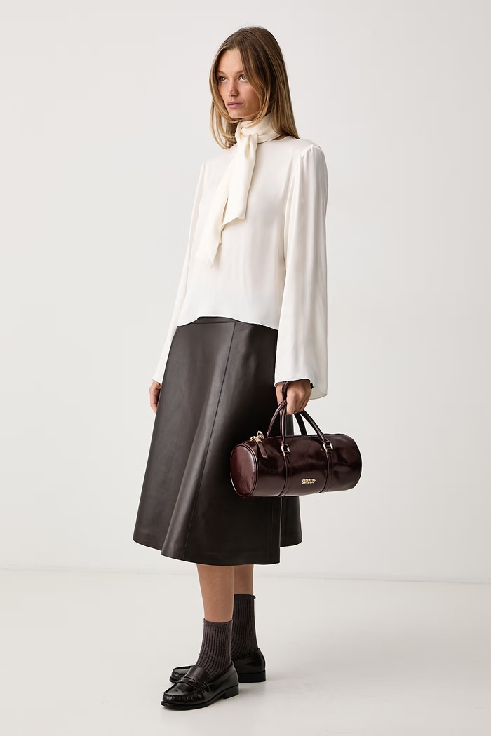 Officine Generale Blúzka dámska s meďou AYLINE W26WTOP052 béžová AW26