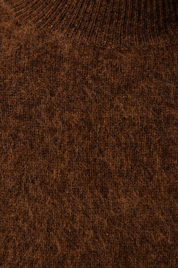 Sweter z krótkim rękawem damski wełniany Joseph Ribkoff brązowy 264966
