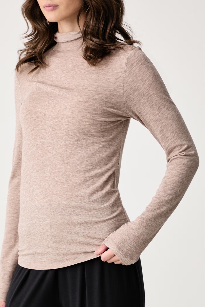 Longsleeve damski z dodatkiem wełny i moheru Beauty Layers Triumph 10225074 beżowy